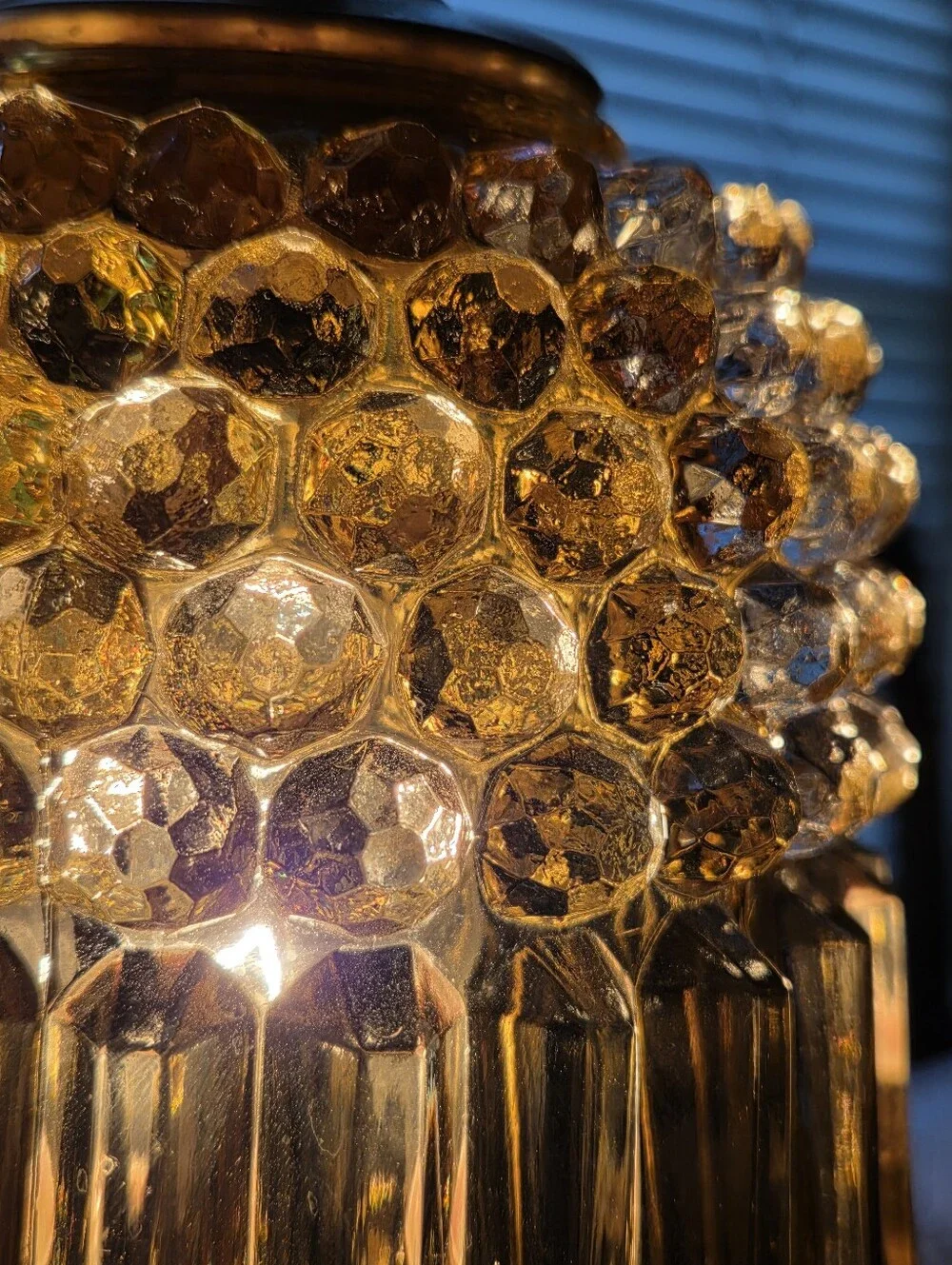 2 Antique Murano?  Hobnail Fairylamp Bedside Tablelamps